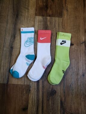 Kids Nike Dri Fit Assorted Crew Socks Trio